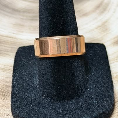 316L Stainless Steel Rose Gold Tone Size 7 Metal Band Ring
