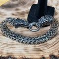 Viking Wolf Head Stainless Steel Bracelet