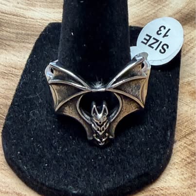 316L Stainless Steel Bat Ring Size 13