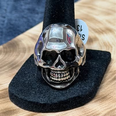 316L Stainless Steel Skull Ring Size 13