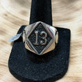 Biker Skull Number 13 Ring Size 8
