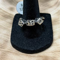Triple Dice Silver Ring Size 8