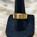316L Stainless Steel Gold-Toned Beveled Edge Band Ring Size 7