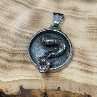 316L Stainless Steel Snake Medallion Pendant