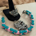 Live to Ride Biker Set Size 11 - Ring, Pendant & Bike Chain Bracelet