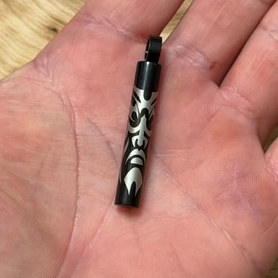 316L Black Tribal Bar Pendant - Stainless Steel