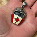 Canadian Flag Skull Pendant - 316L Stainless Steel