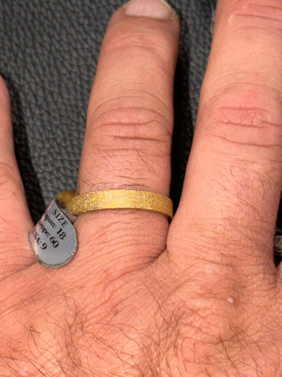 Gold Sand Blasted Band Ring Size 9