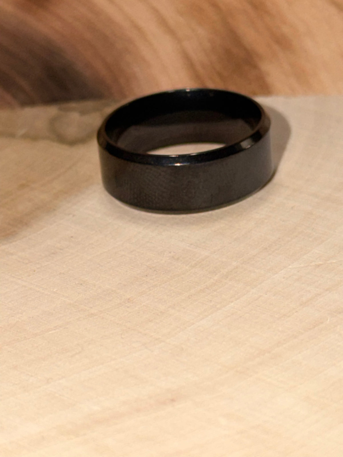 Plain Black Band Ring Size 9