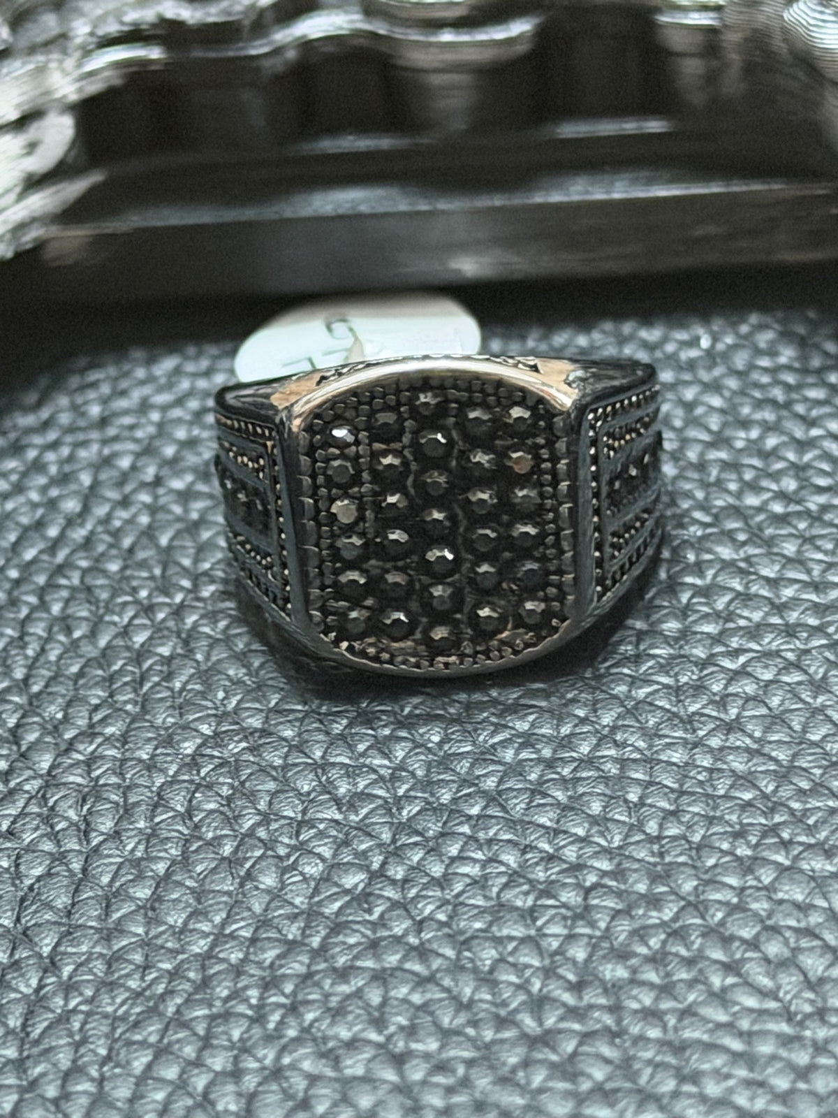 Black Zircon Stones Ring Size 9