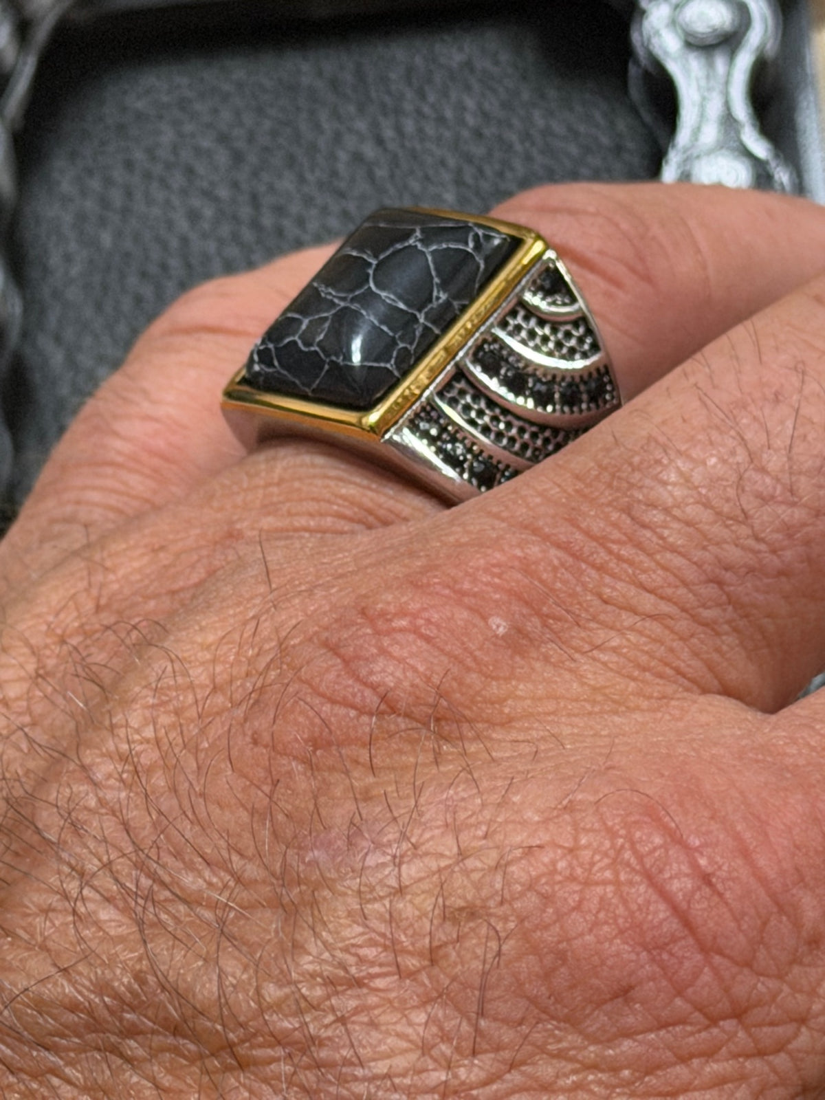 Midnight Fracture Ring Size 8