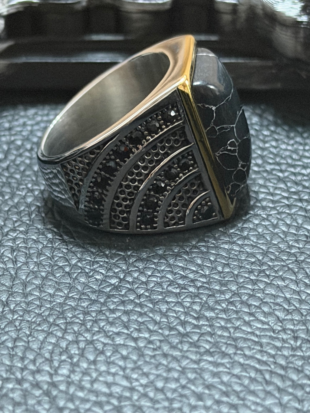 Midnight Fracture Ring Size 8