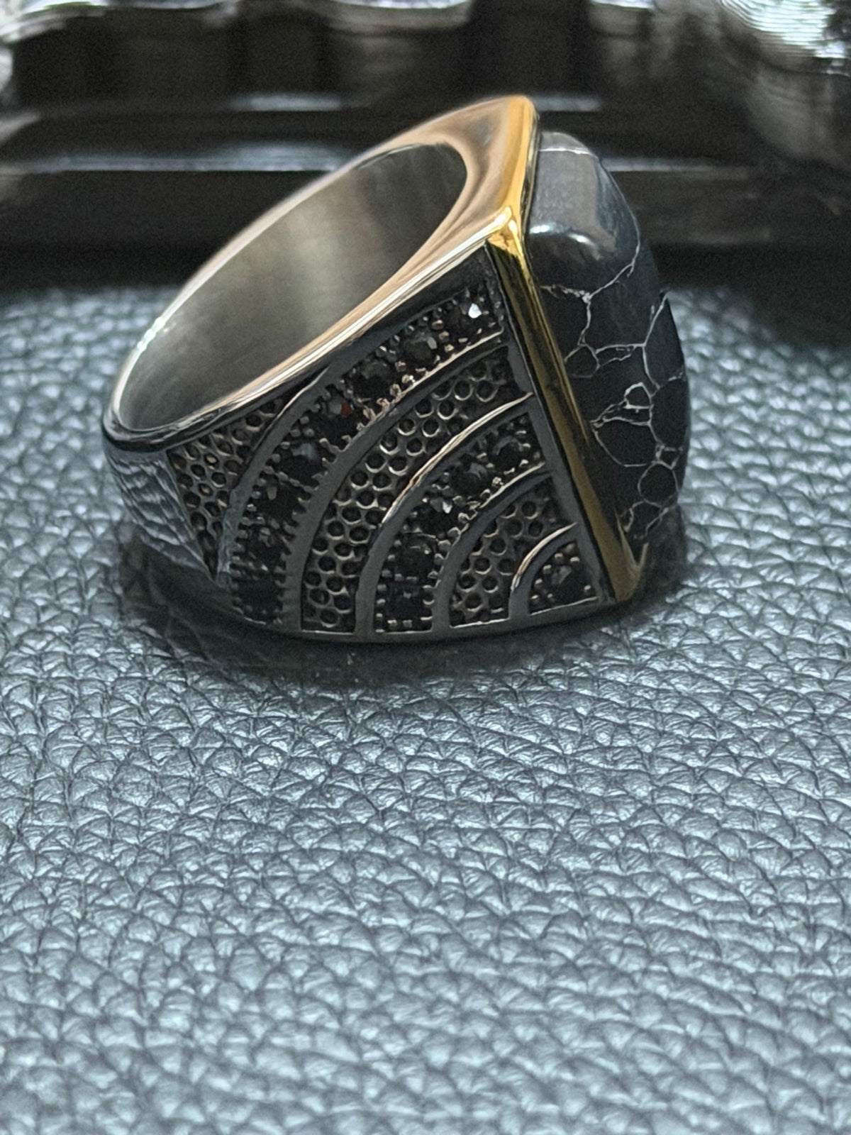 Midnight Fracture Ring Size 8