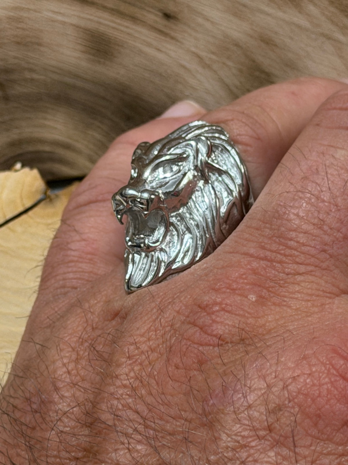 Lion Head Ring Size 7