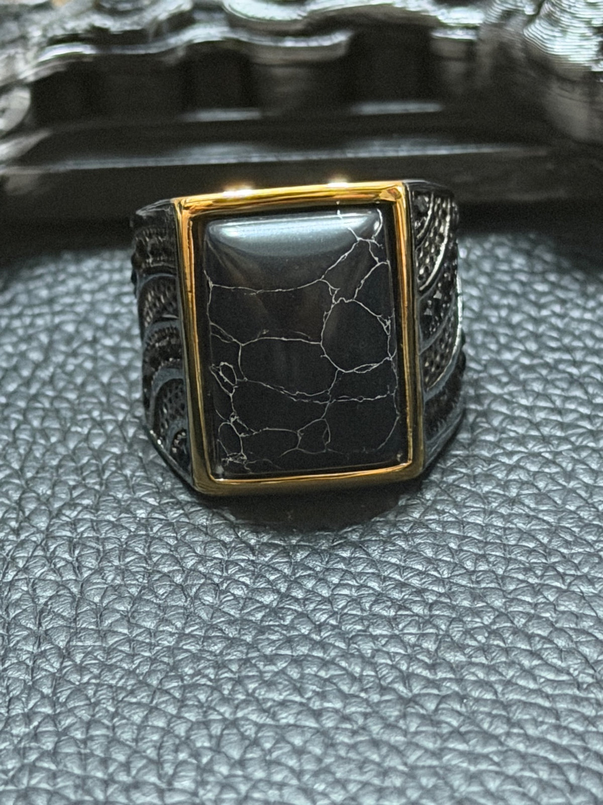 Midnight Fracture Ring Size 8