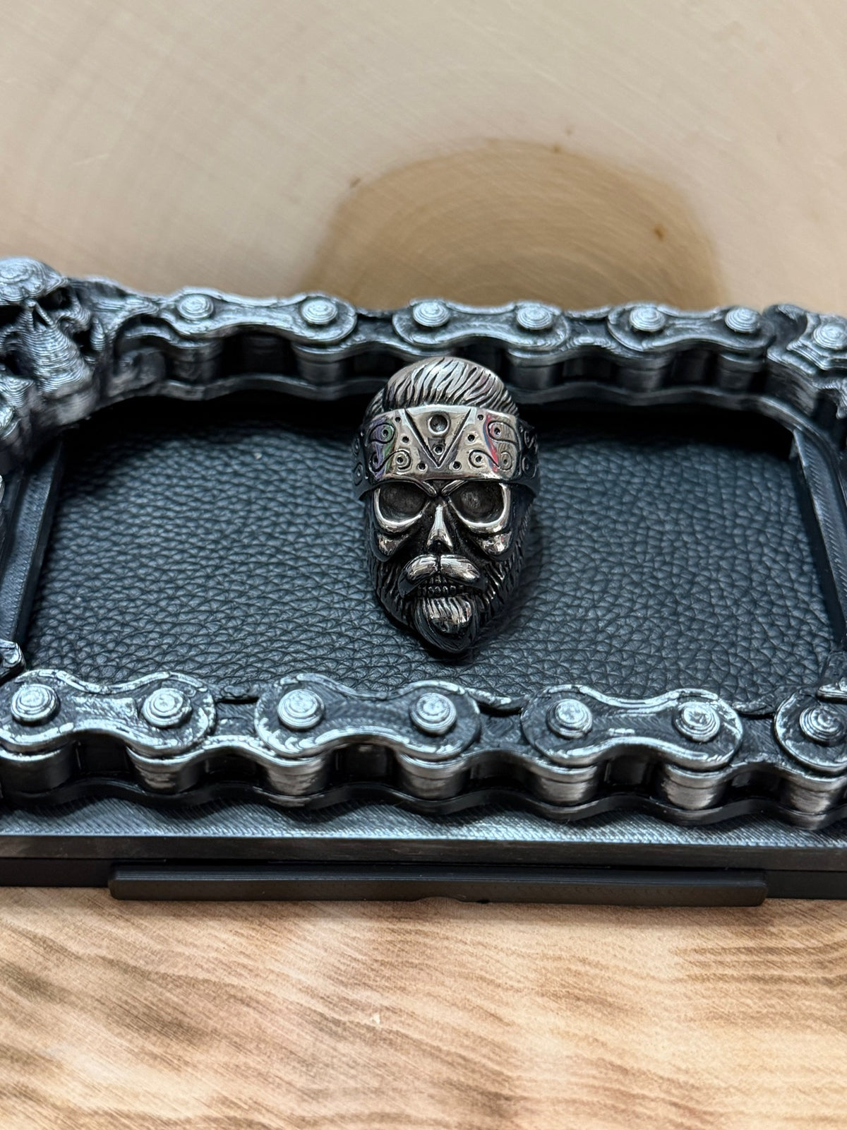 Bearded Skull Bandana Ring Size 9