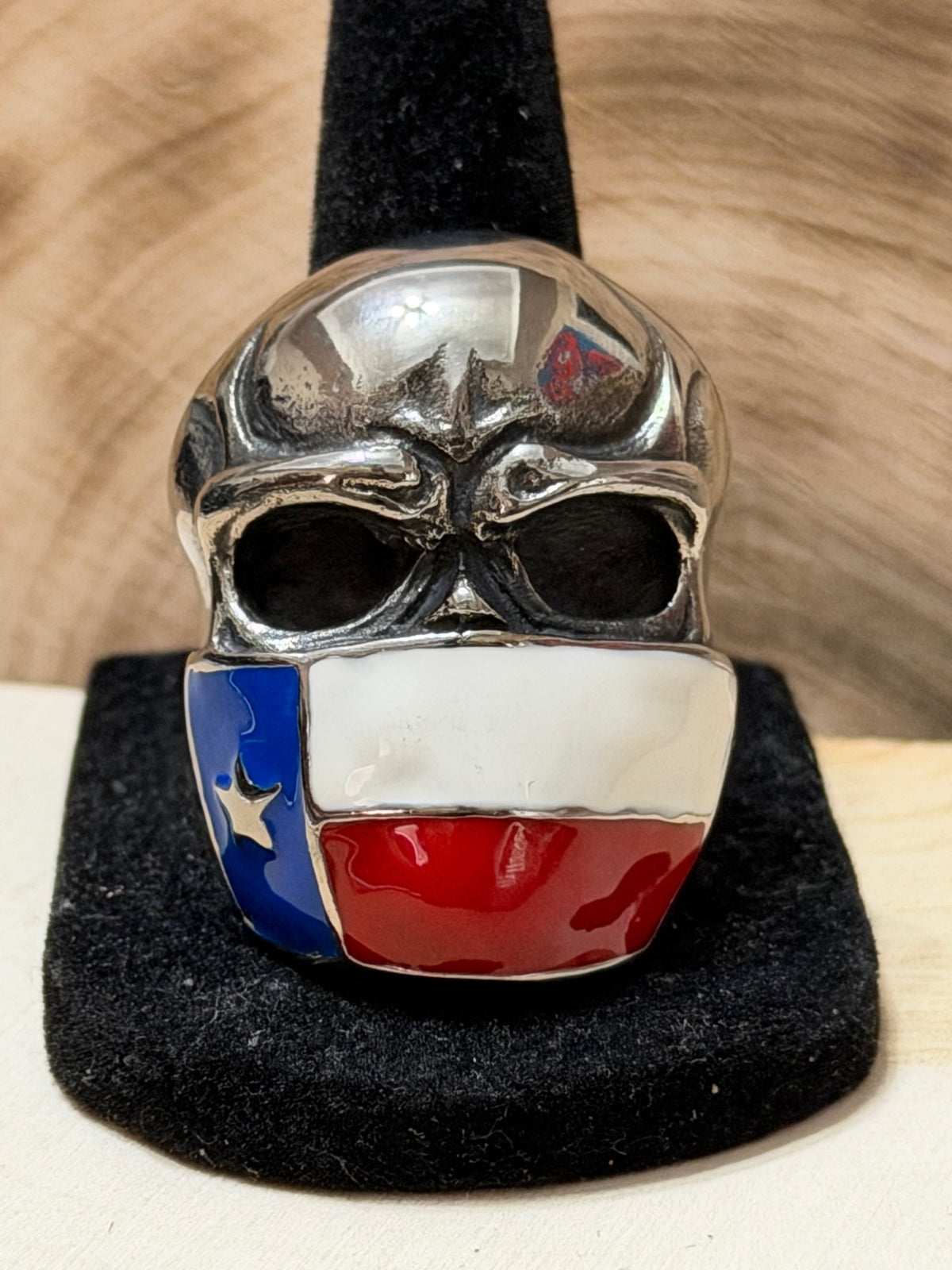 Texas Flag Skull Ring Size 12