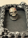 Ribbed Jaw Skull Ring Size 10