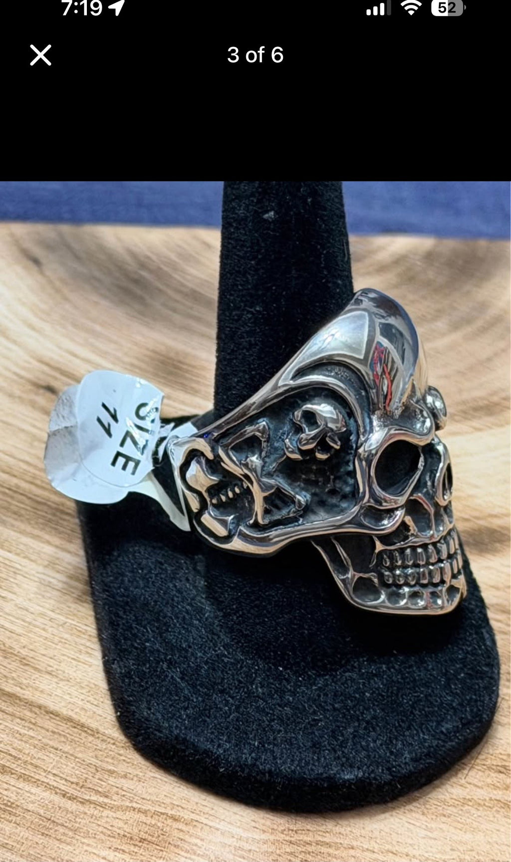 The Shadow King Skull Ring Size 11
