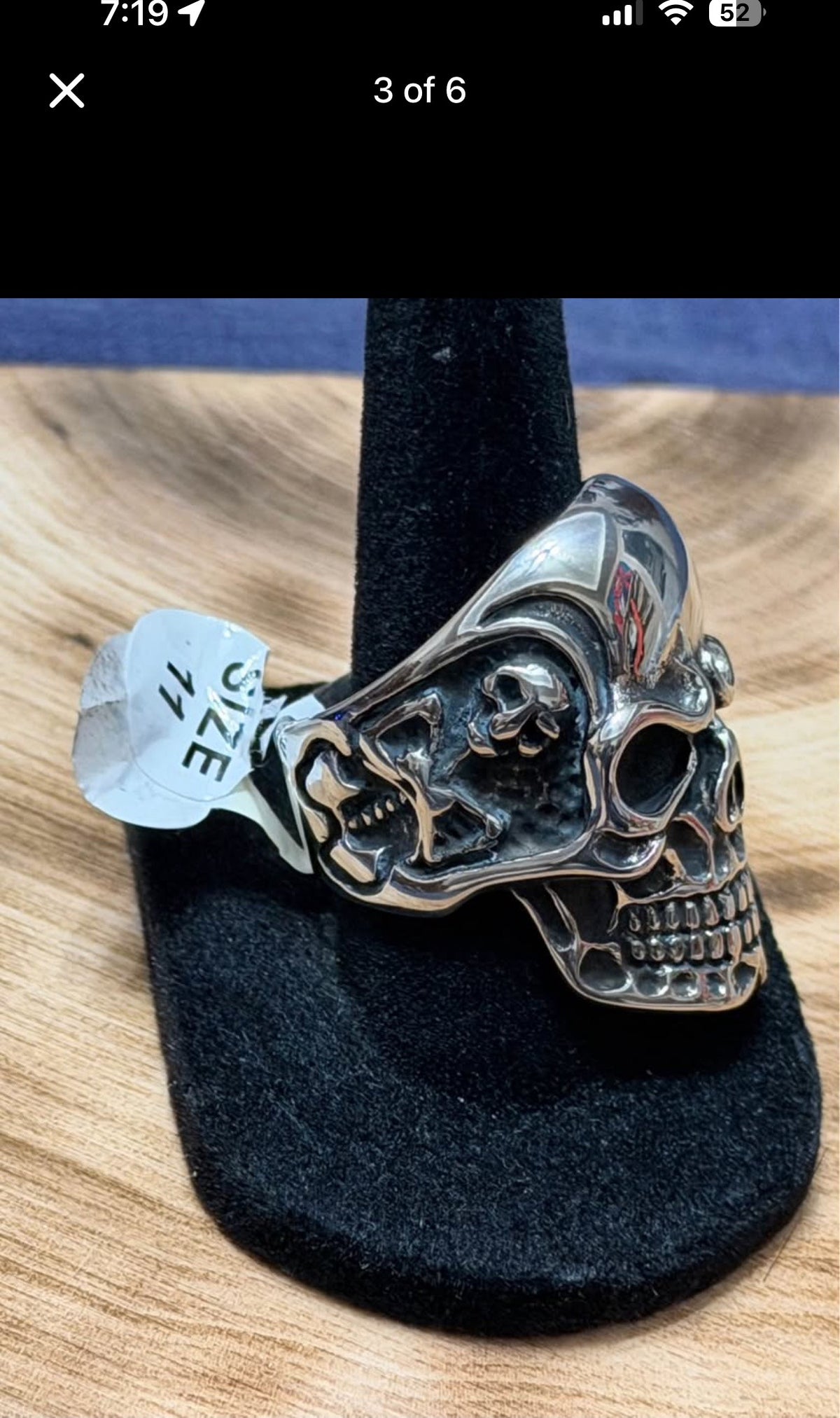 The Shadow King Skull Ring Size 11